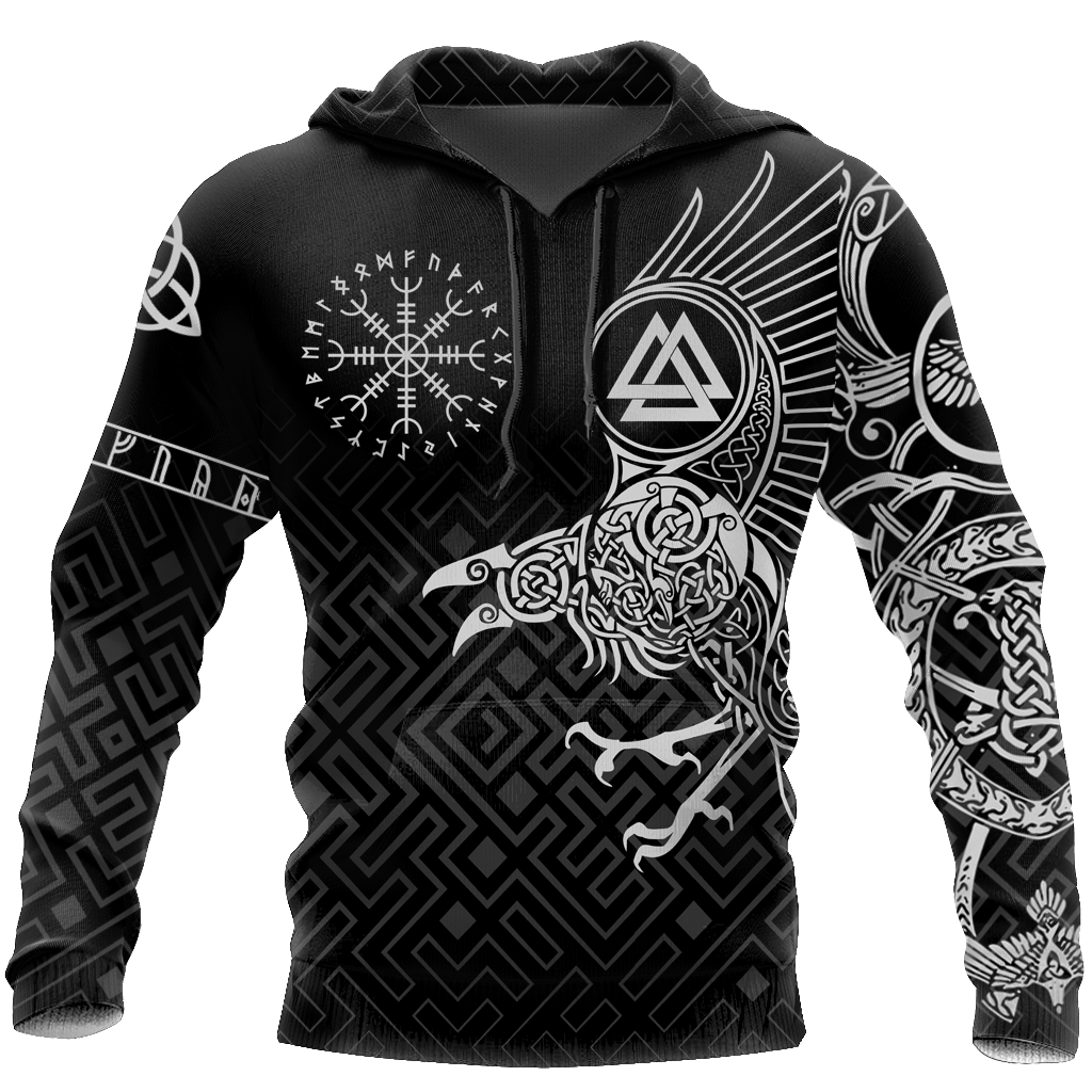3D All Over Print Viking Raven for Men and Women, T-Shirt, Hoodies, Sweatshirt HBC0038