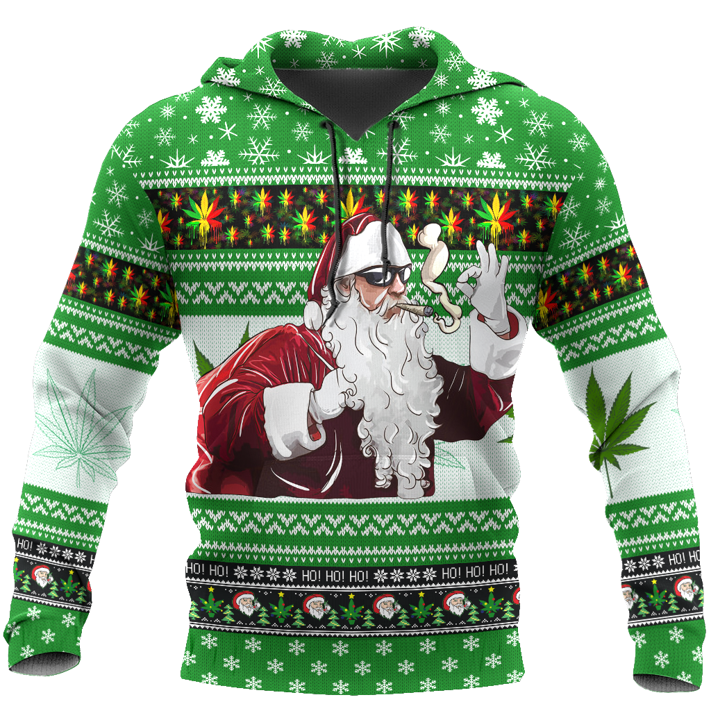 Awesome Hoodie Christmas Santa Marijuana for Men and Women HBC304