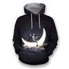 3D all over print astronaut rowing a moon boat in space