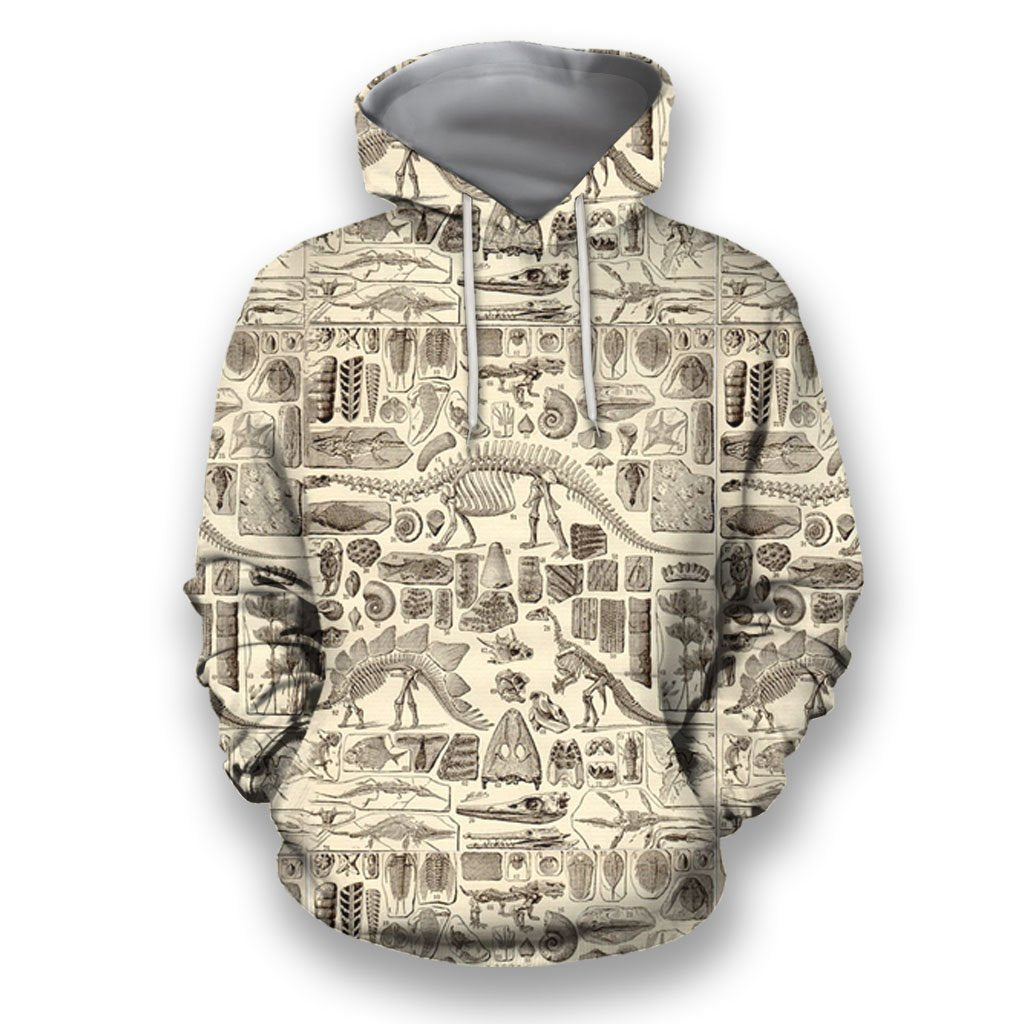 Awesome Hoodie Printed Dinosaur Fossils for Men and Women HBC243