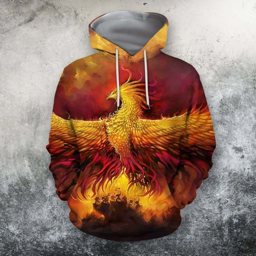 3D All Over Printing Fire Phoenix Shirts