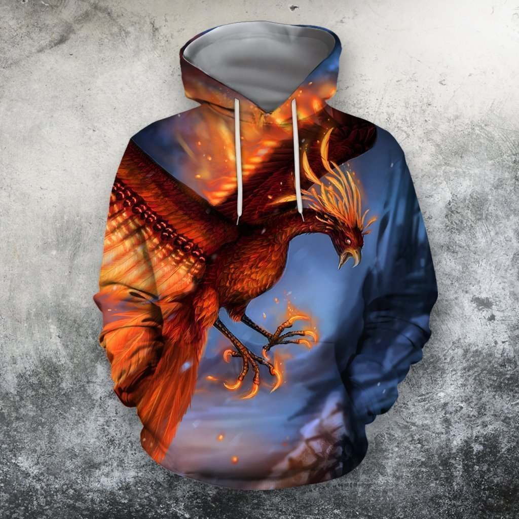 3D All Over Printing Fire Phoenix Shirts