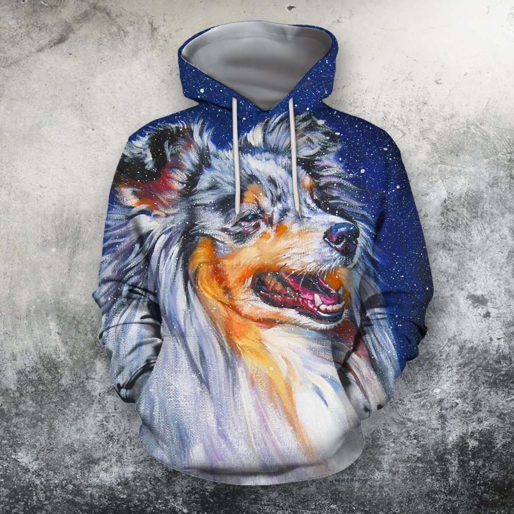 3D All Over Print Shelties Blue Merle Dog Hoodie