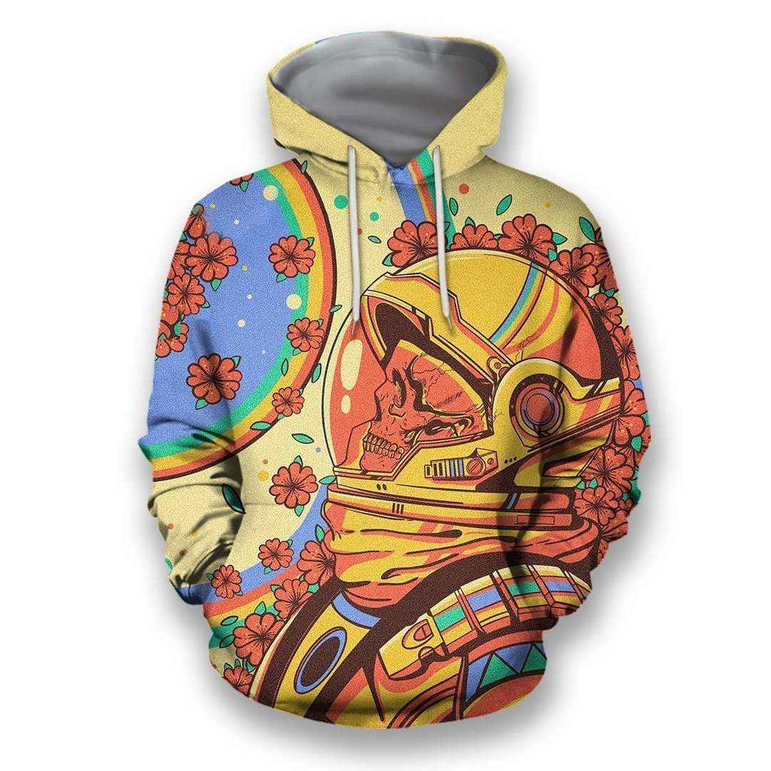 3D all over print astronaut in flower background