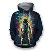 3D all over print black astronaut in the space