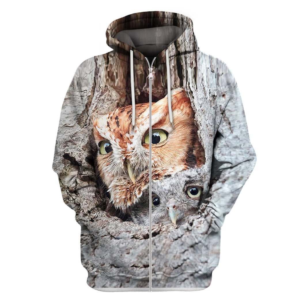3D All Over Printed Camouflage Owls Art Shirts and Shorts