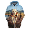 3D All Over Print Hunting Dog Zip Hoodie