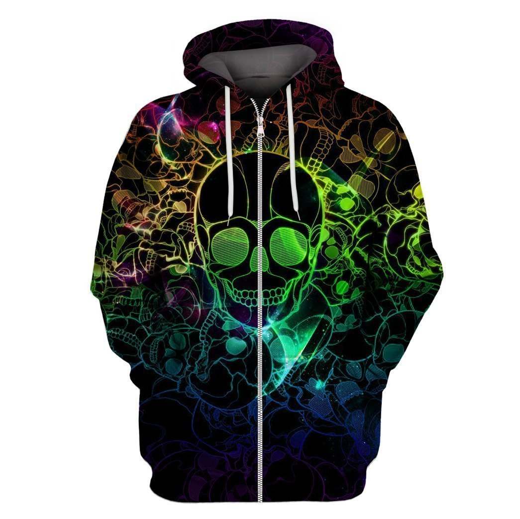 3D All Over Print Skull Hoodie