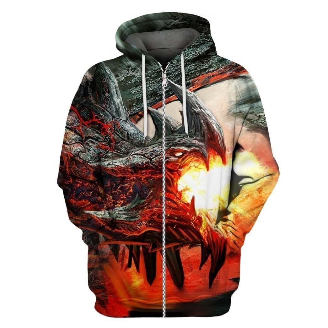 3D All Over Print Fire Dragon Hoodie