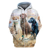 3D All Over Print Hunting Dog Hoodie