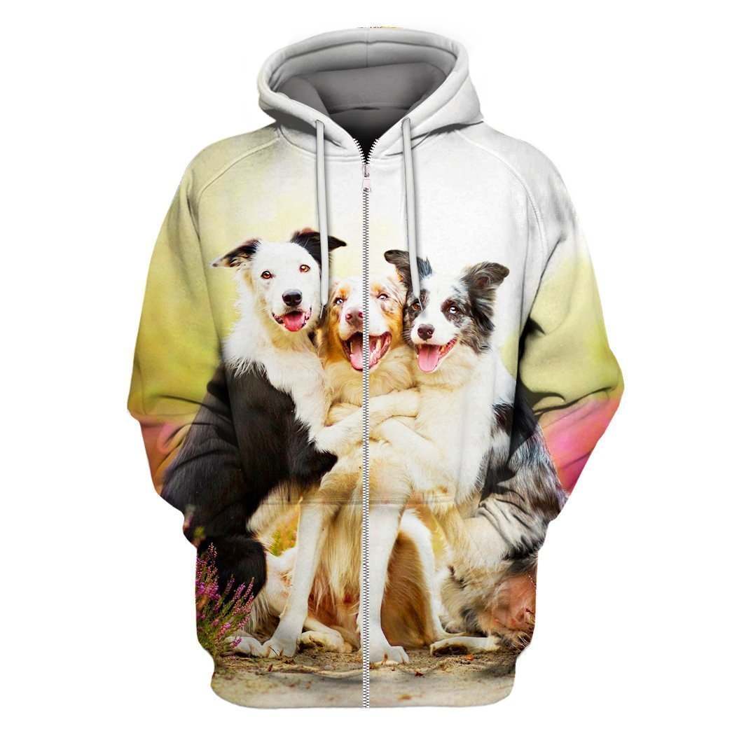 3D All Over Print Dog Zip Hoodie