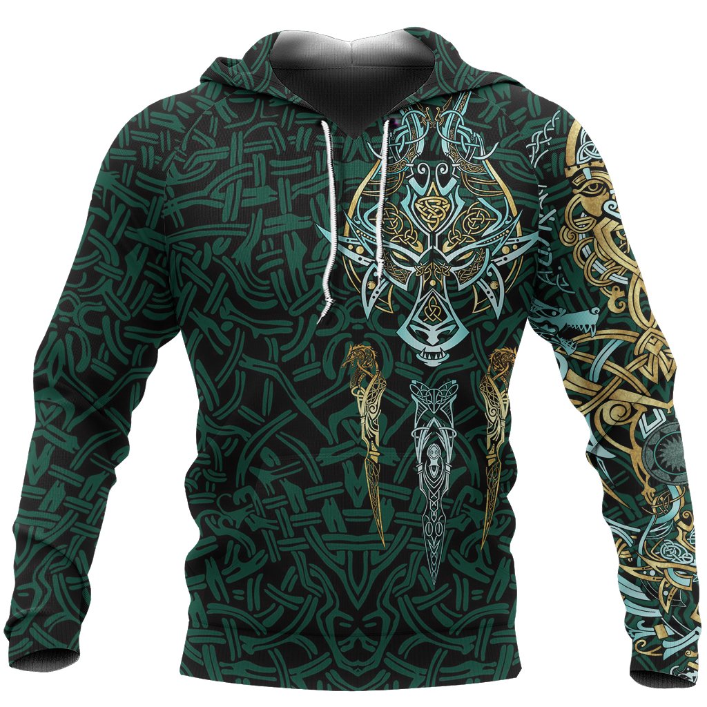 Awesomehoodie 3D All Over Print  Viking Fenrir Hoodie / Zip  for Men and Women, Zip Hoodies DC054