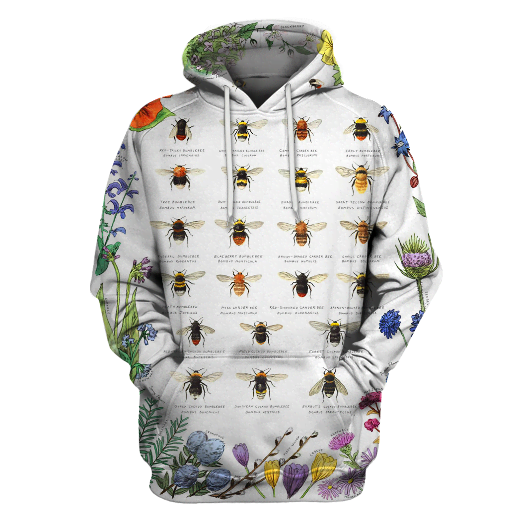 3D All Over Print Bees Hoodie