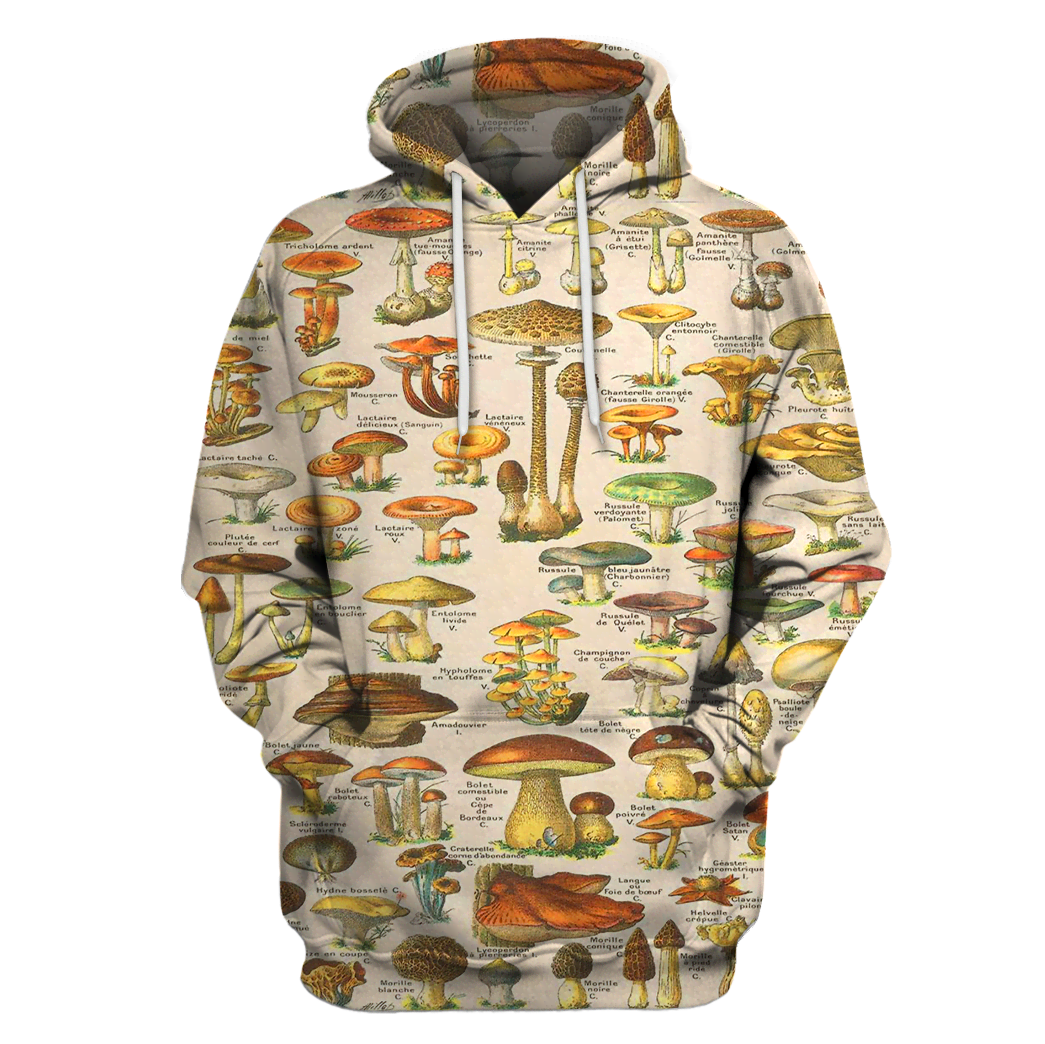 3D All Over Print Champignons Hoodie