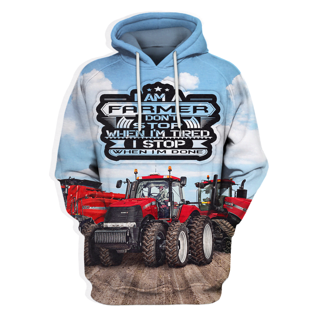 3D All Over Print Tractor Hoodie
