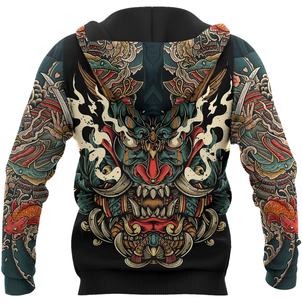 Awesome hoodie 3d all print Samurai Tattoo Art for Men and Women, T-Shirt, Zip Hoodies, Sweatshirt NQ0019