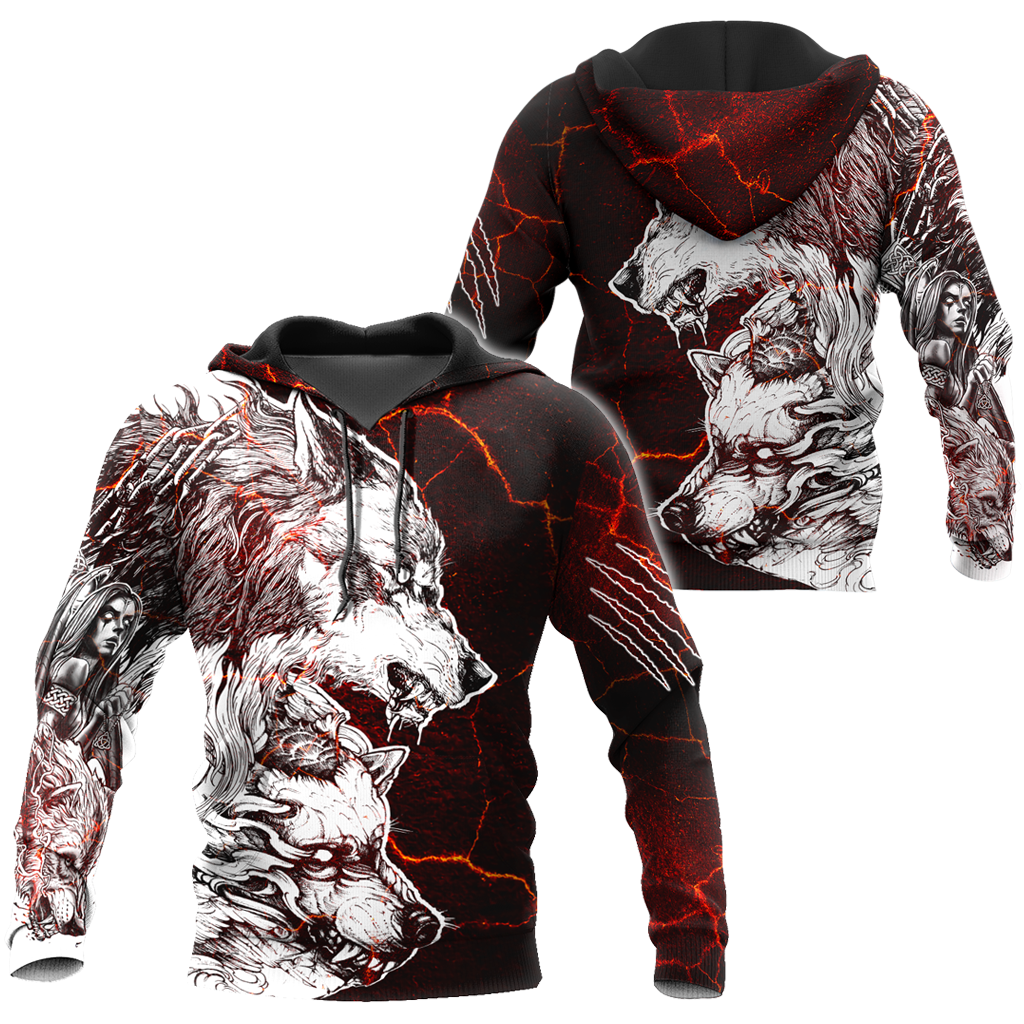 Awesome Hoodie 3D All Over Print Tatoo Thunder Wolf for Men and Women Hoodie, T-Shirt, Zip Hoodies, Sweatshirt