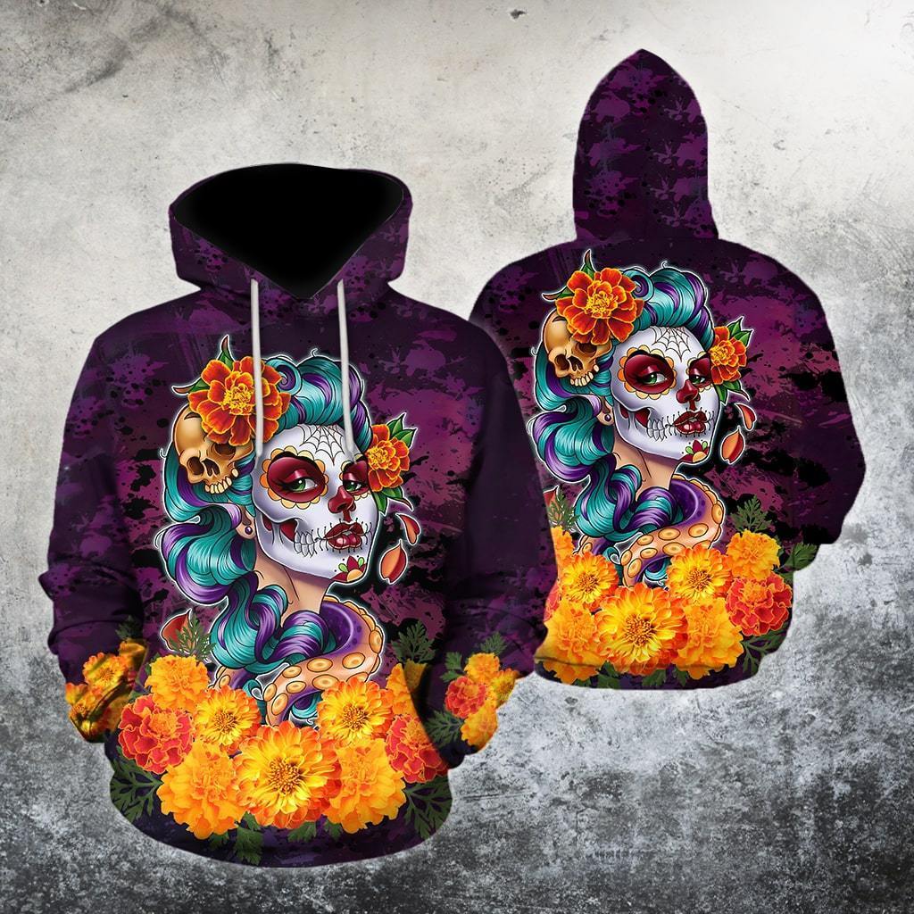 Awesome Hoodie Day Of The Dead Catrina for Men and Women HBC274