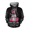 3D All Over Print Girl Love Skull for Men and Women, T-Shirt, Zip Hoodies, Sweatshirt HBC0069