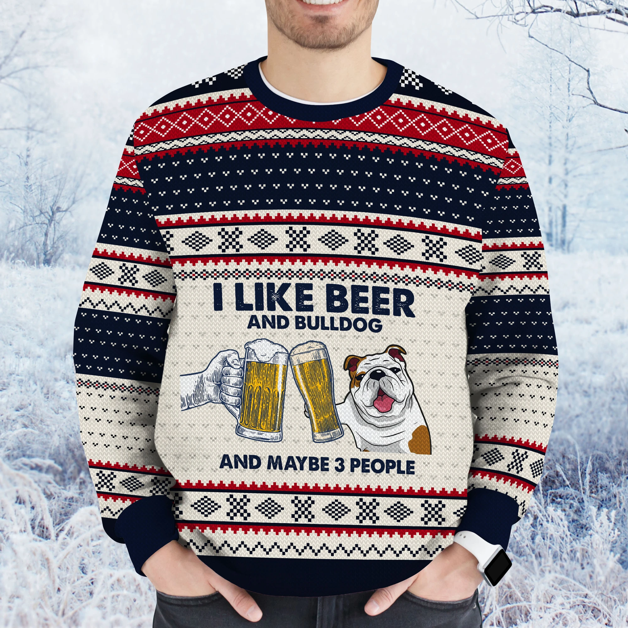 Awesome hoodie 3d all print I Like Beer And BullDog for Men and Women Ugly Christmas Sweatshirt NQ436