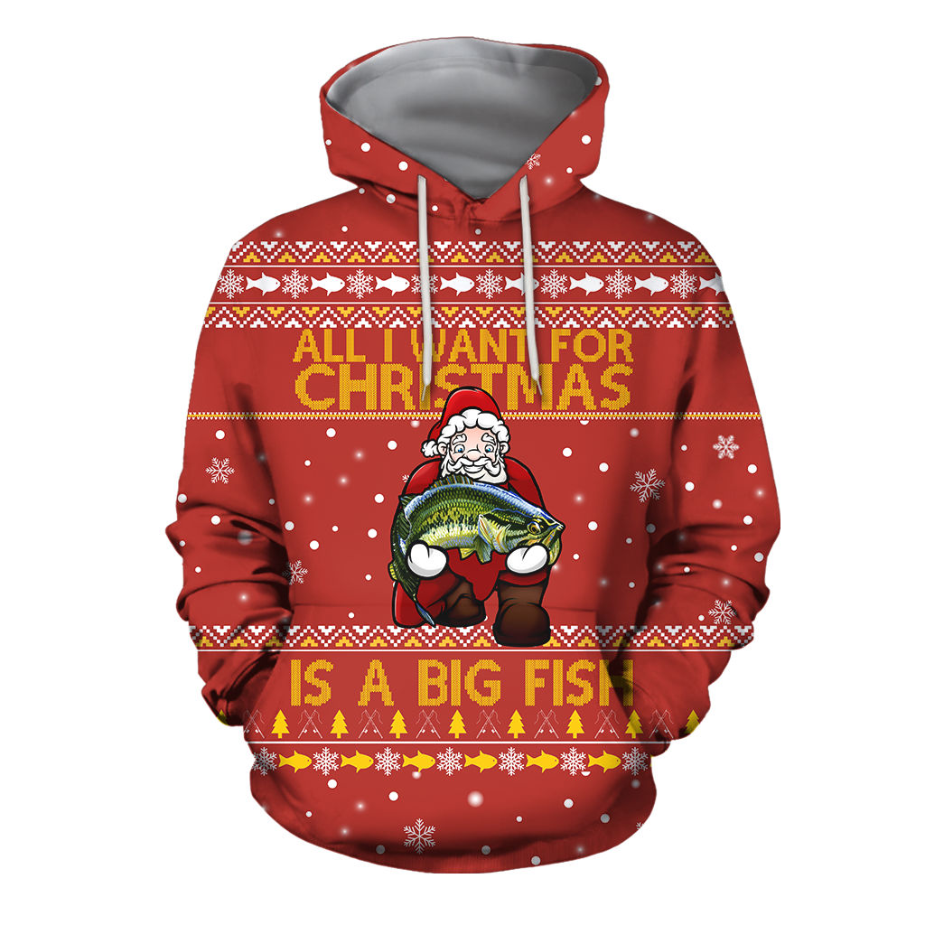 Awesome Hoodie I Want For Christmas is a Big Fish for Men and Women HBC336