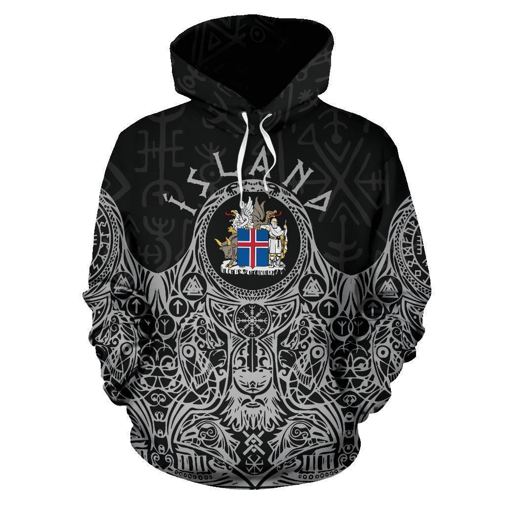 Awesome hoodied 3D ALL Print Iceland Vikings Coat of Arms Hoodie-Men and Women Hoodie - HBC0009