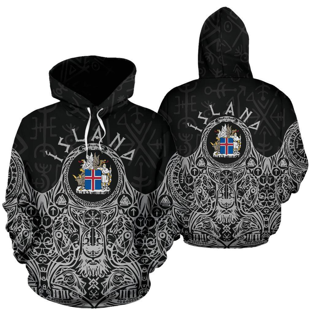 Awesome hoodied 3D ALL Print Iceland Vikings Coat of Arms Hoodie-Men and Women Hoodie - HBC0009