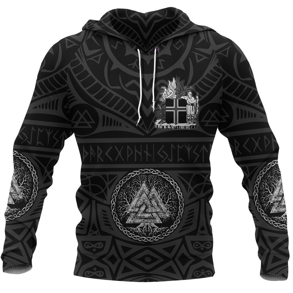 Awesome hoodied 3D ALL Print Iceland Vikings Tattoo Valknut-Men and Women Hoodie - HBC0004