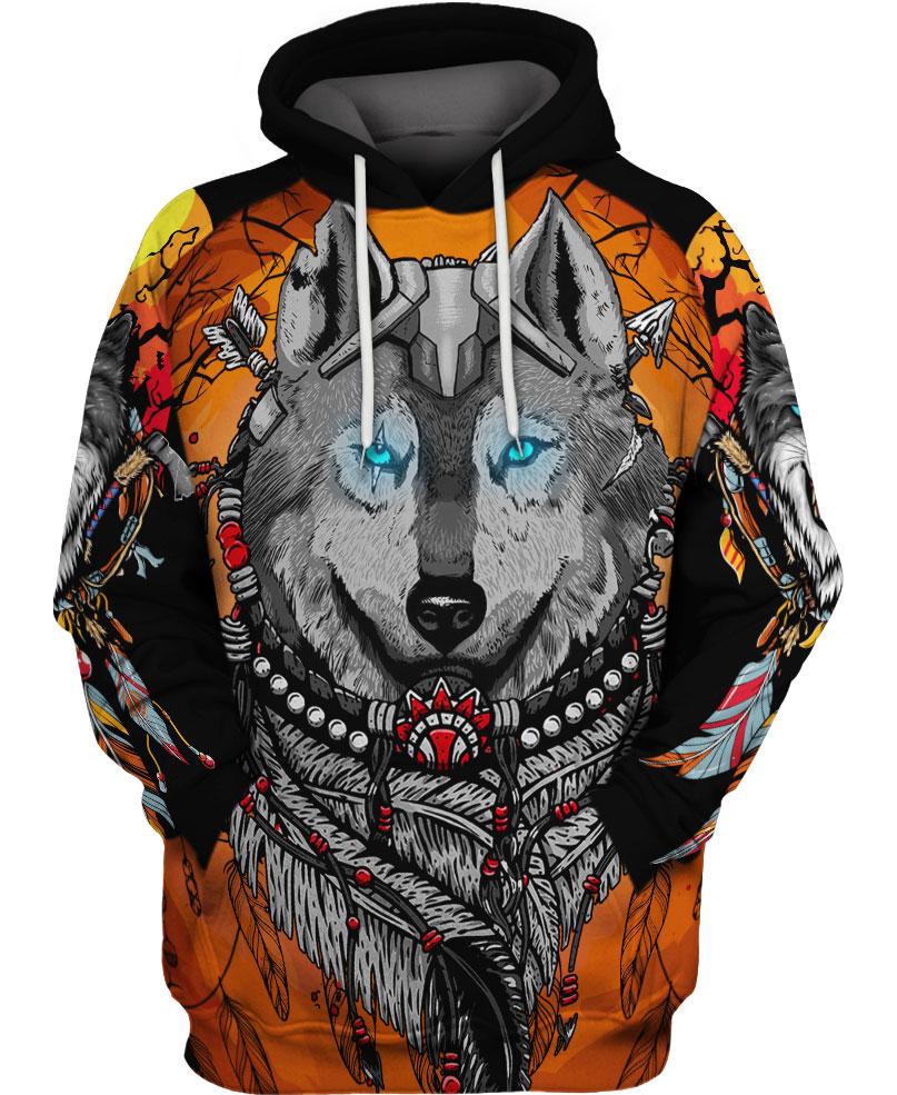 All Over Love Wolf American for Men and Women, T-Shirt, Zip Hoodies, Sweatshirt HBC0095