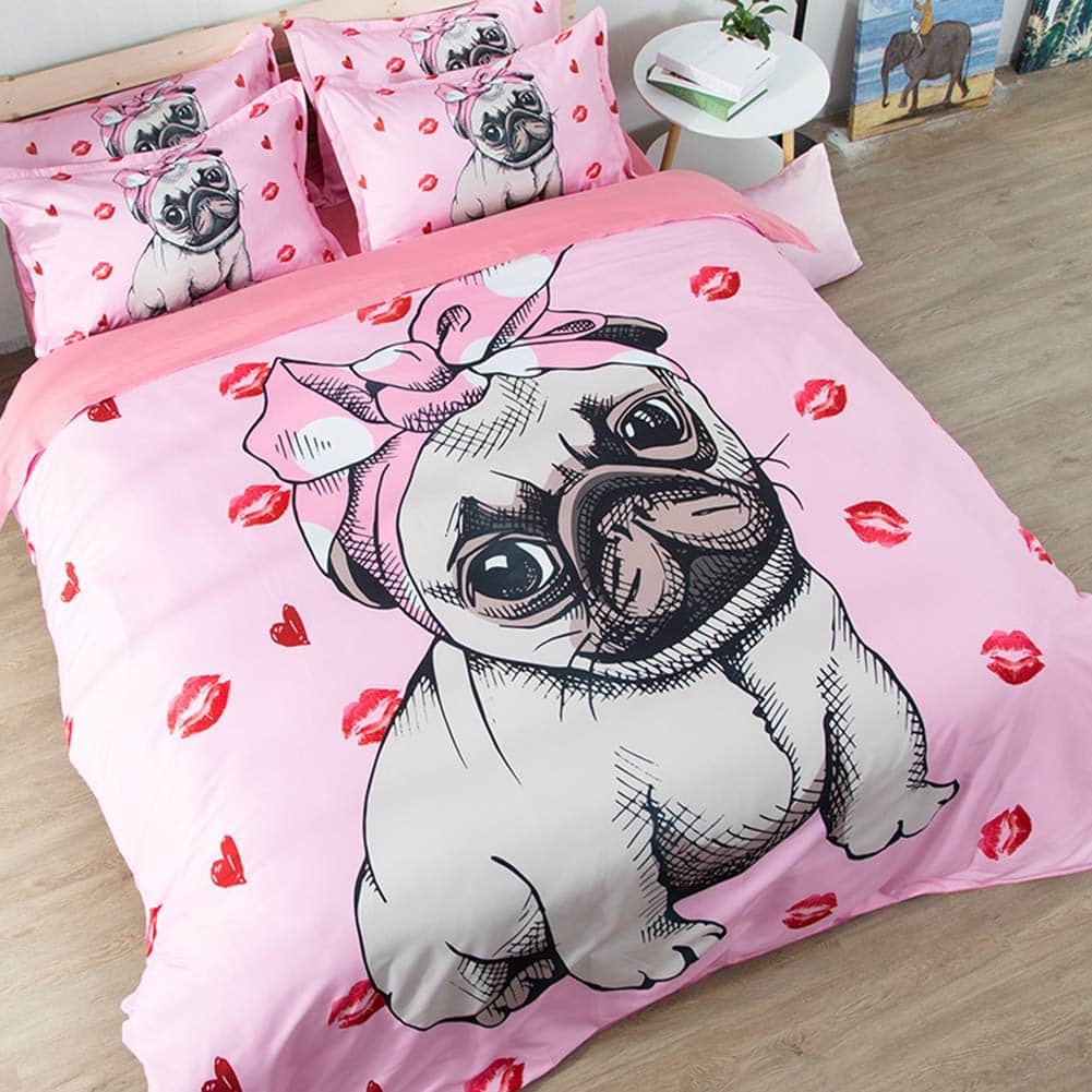 Awesome Hoodies - Pug – Pink Pug Set - Bedding Set QK3111