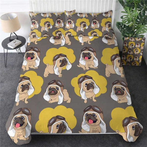 Awesome Hoodies - Pug – Pilot Pug - Bedding Set QK3114