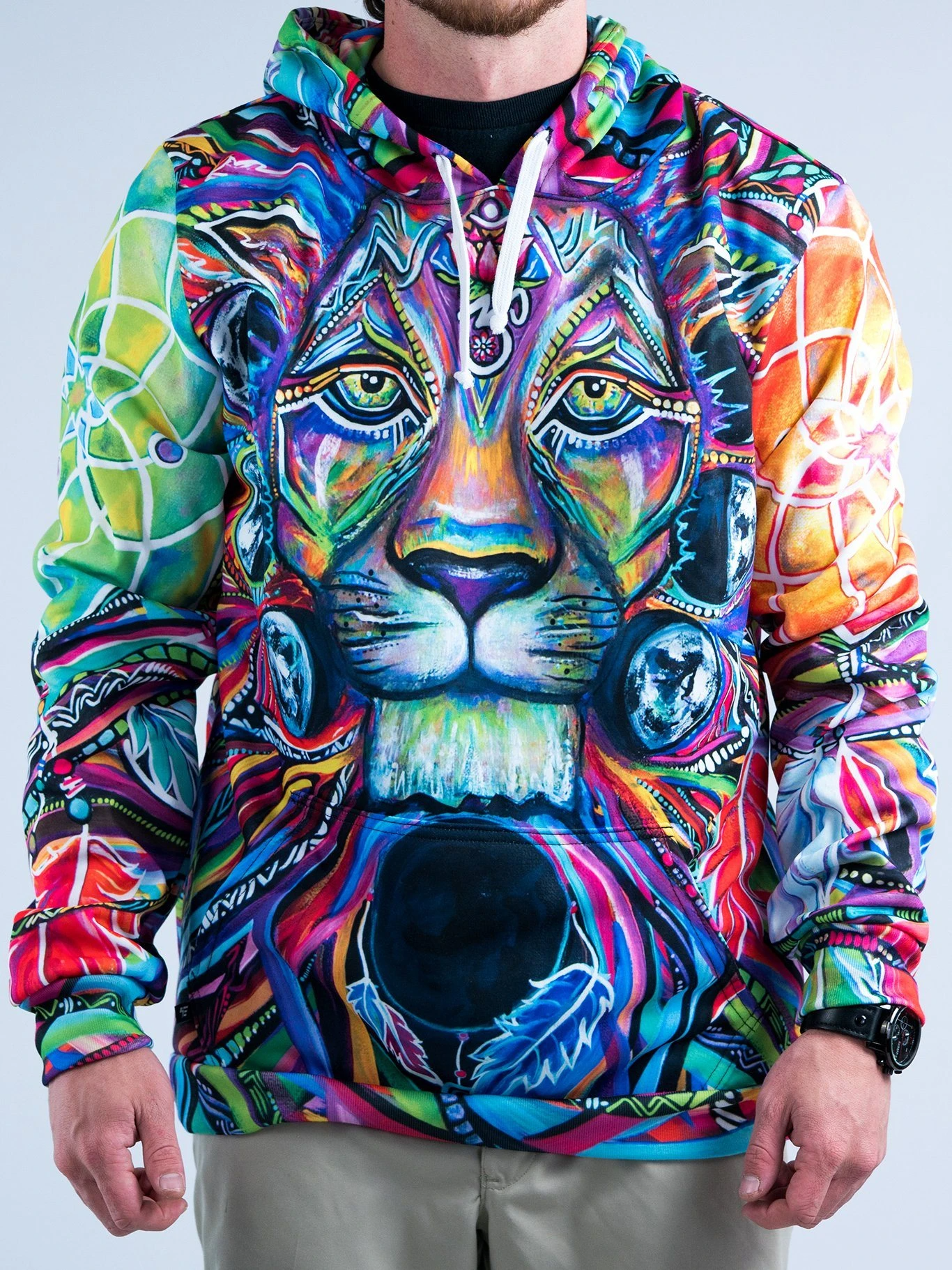 Awesome hoodie 3d all print Lunar Lion Hoodie for Men and Women NQ112