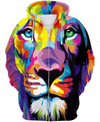 Awesome hoodie 3d all print Lion King Of Color for Men and Women, T-Shirt, Zip Hoodies, Sweatshirt NQ302