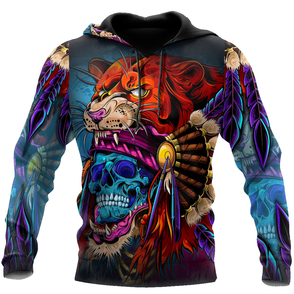 3D All Over Print Lion Skull for Men and Women, T-Shirt, Zip Hoodies, Sweatshirt HBC0028