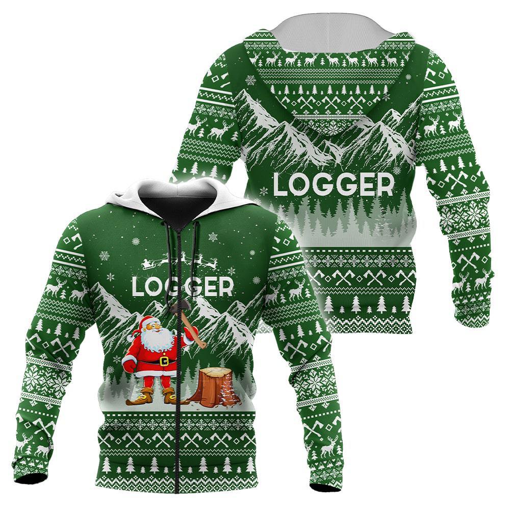 Awesome Hoodie Logger Christmas Woodworking for Men and Women HBC312