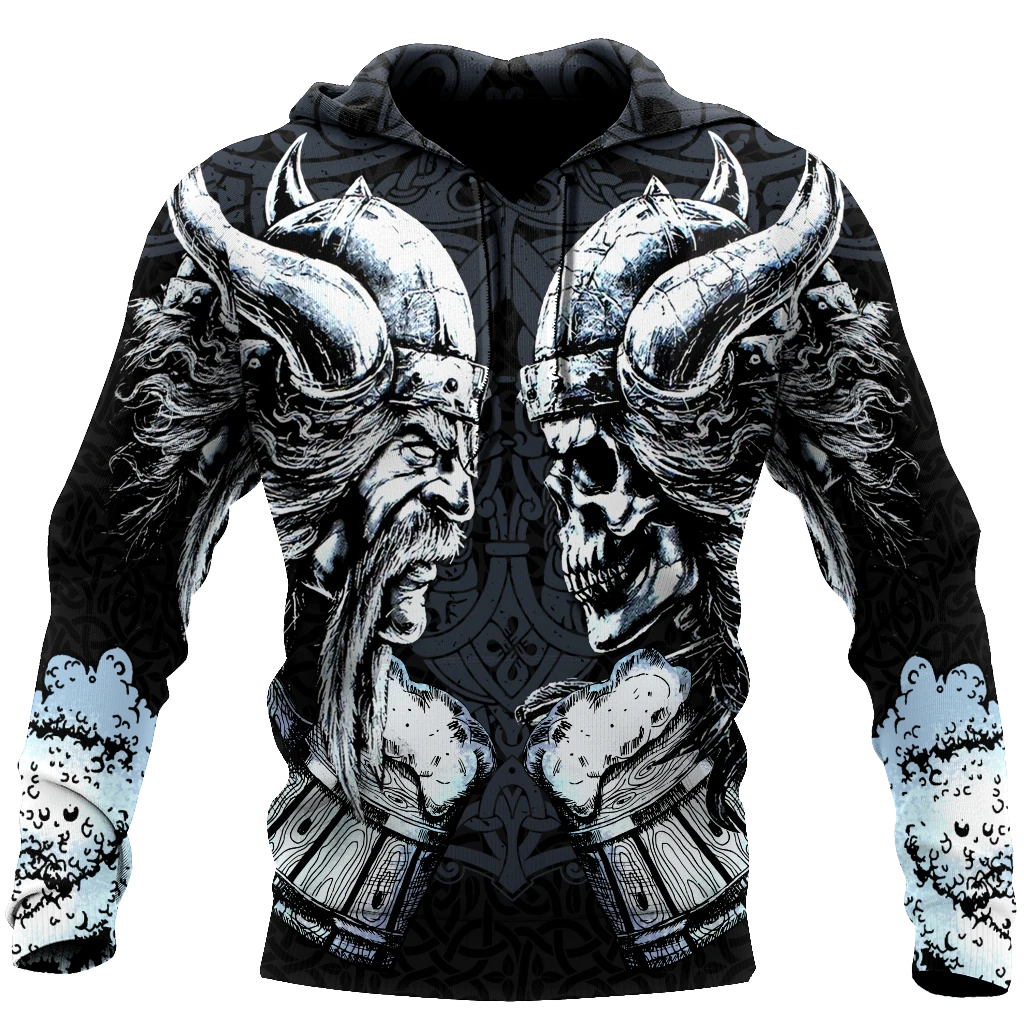 Awesome hoodie 3d all print Fenrir And Love Beer Skull & Viking for Men and Women, T-Shirt, Zip Hoodies, Sweatshirt NQ466