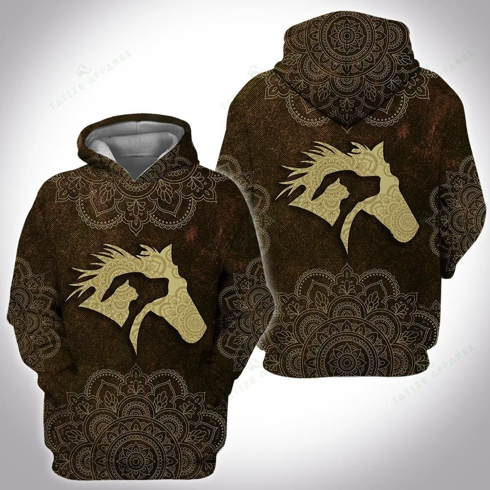 Awesome hoodie 3d all print Mandala Horse Dog Cat Lovers for Men and Women, T-Shirt, Zip Hoodies, Sweatshirt NQ374