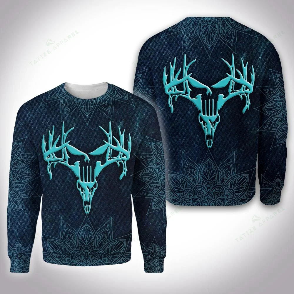 Awesome hoodie 3d all print Mandala Hunting Deer Skull for Men and Women, T-Shirt, Zip Hoodies, Sweatshirt NQ375