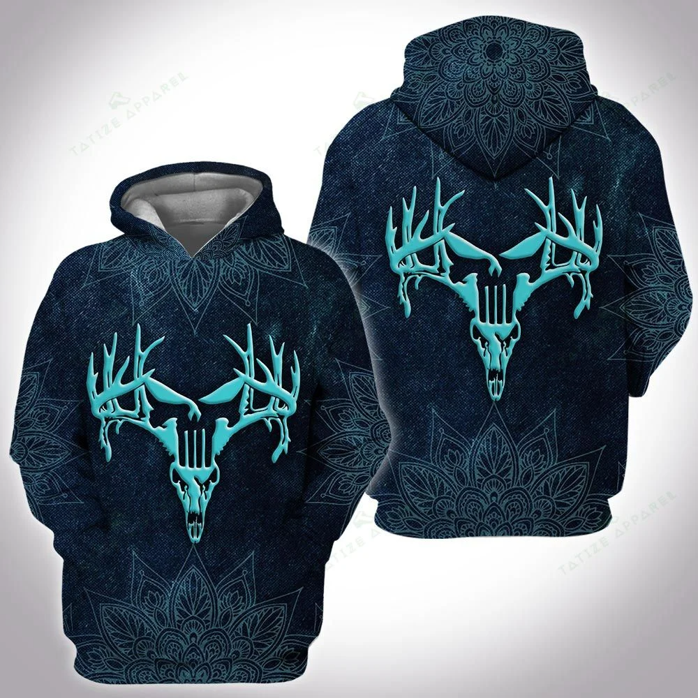Awesome hoodie 3d all print Mandala Hunting Deer Skull for Men and Women, T-Shirt, Zip Hoodies, Sweatshirt NQ375
