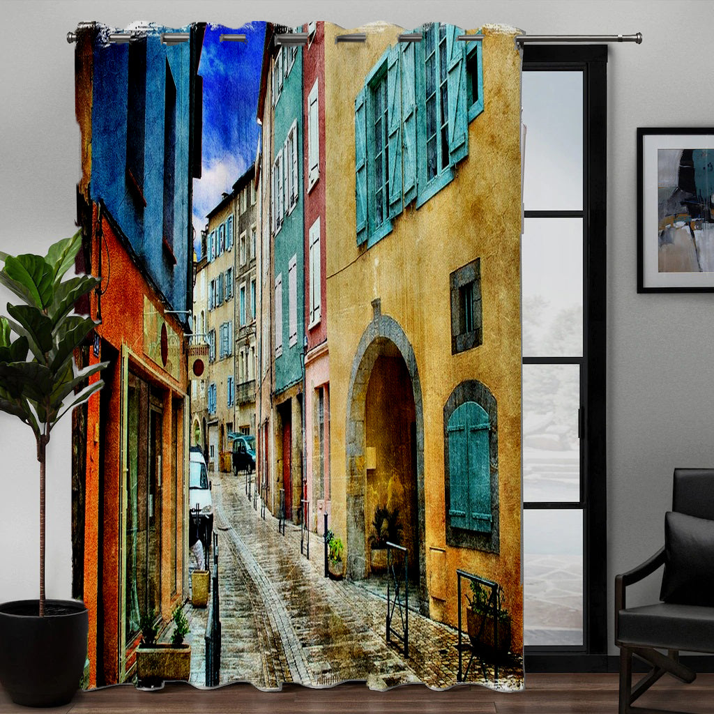 Awesome hoodied Old Phuket Town Printed 3D Grommet Window Curtains THC005