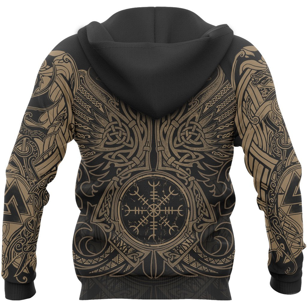Awesome hoodied 3D ALL Print Viking Odin's Ravens Helm-Men and Women Hoodie Zip Hoodies- VN0053