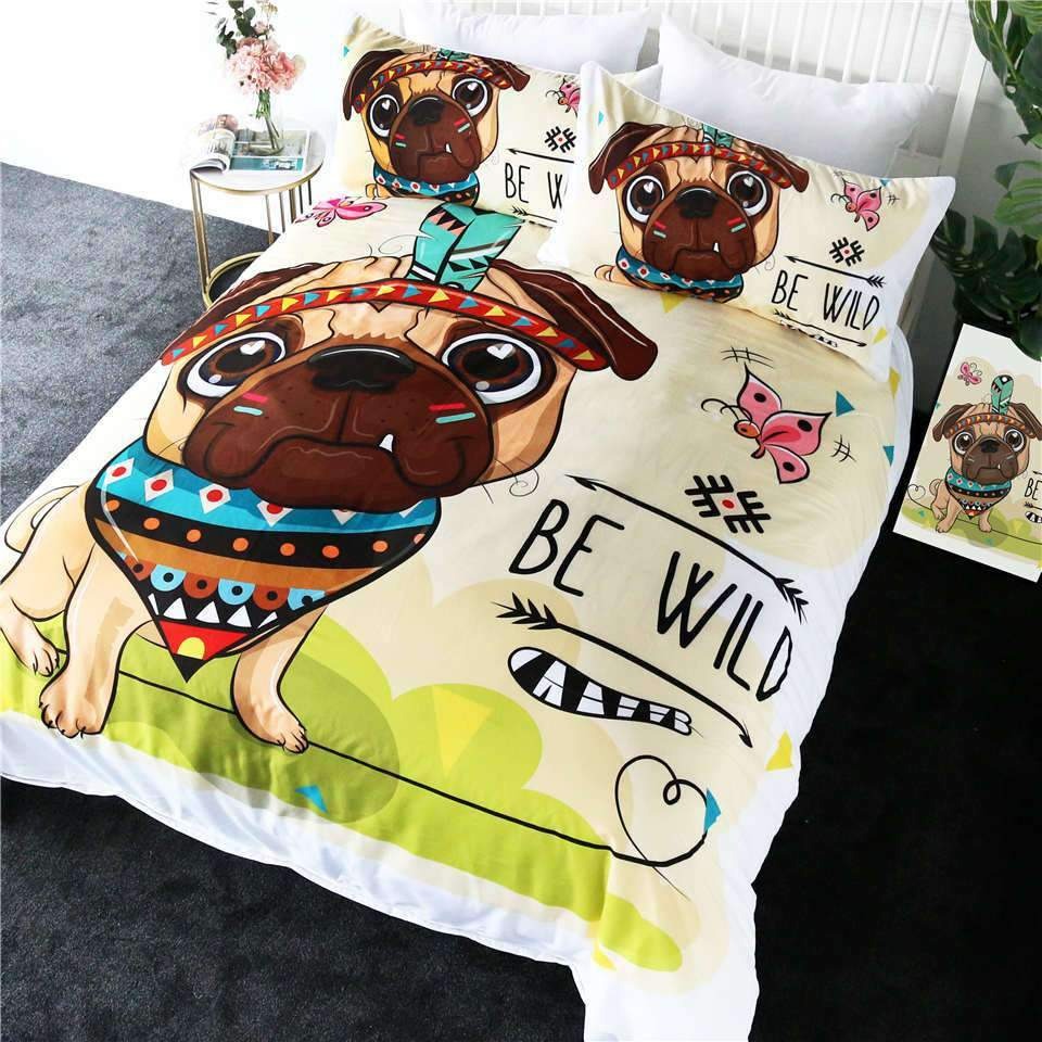 Awesome Hoodies - Pug – Be Wild Pug - Bedding Set QK3112