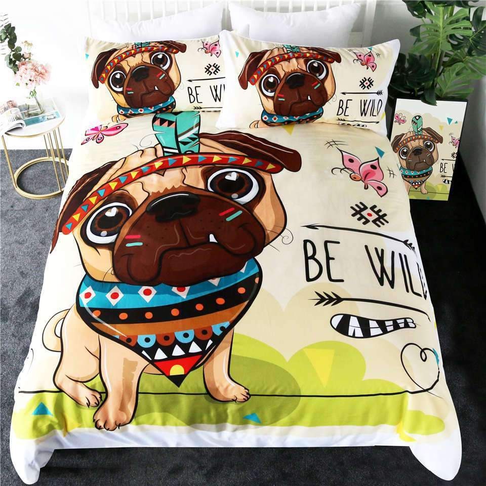 Awesome Hoodies - Pug – Be Wild Pug - Bedding Set QK3112