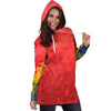 All Over Printed Parrots Hoodie Dress H2479B