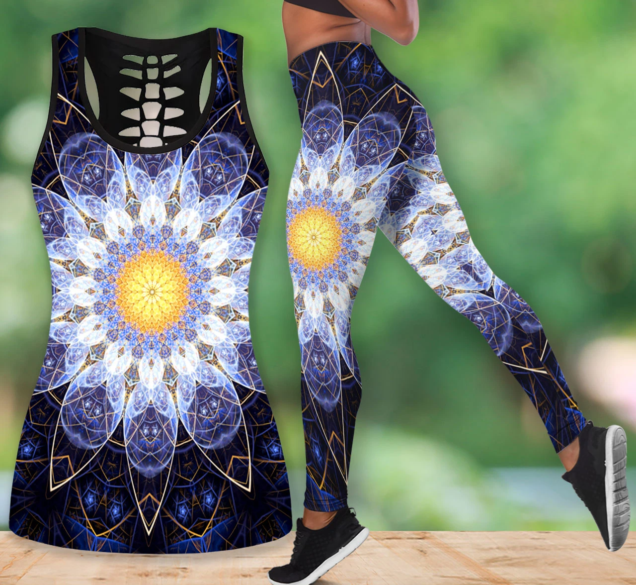 Awesome Hoodie 3D All Over Print Mandala Combo Tank + Legging NQLG11