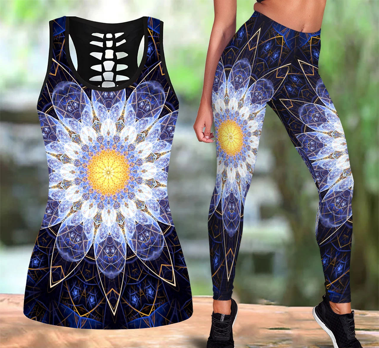 Awesome Hoodie 3D All Over Print Mandala Combo Tank + Legging NQLG11