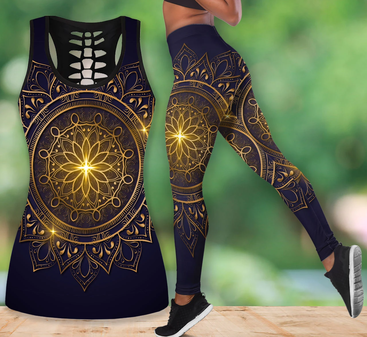Awesome Hoodie 3D All Over Print Mandala Combo Tank + Legging NQLG19