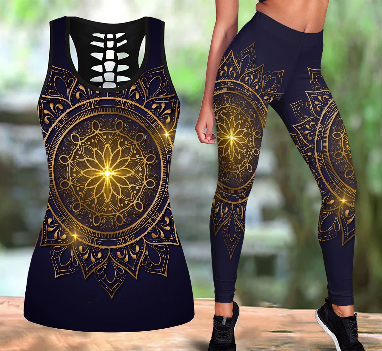 Awesome Hoodie 3D All Over Print Mandala Combo Tank + Legging NQLG19