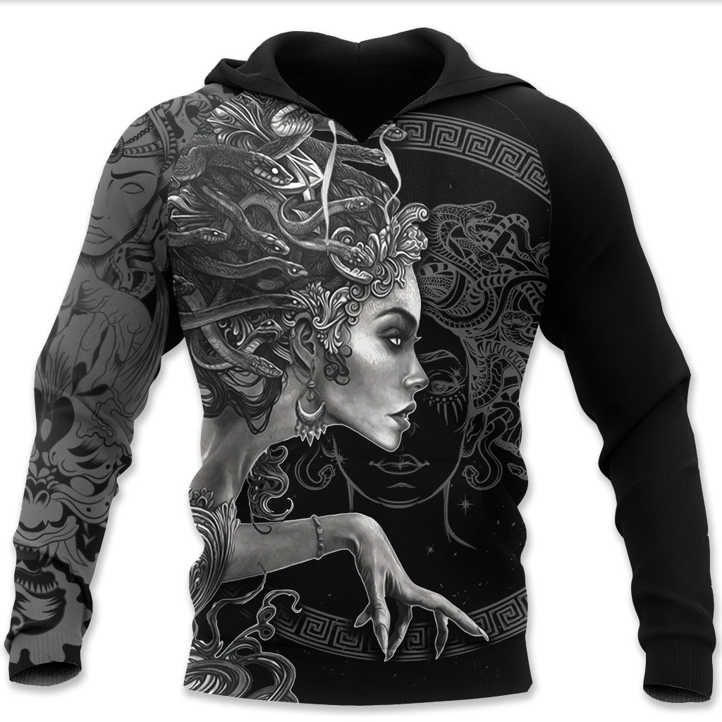 Awesome hoodie 3d all print Medusa Gorgon Tattoo Hoodie for Men and Women NQ0044