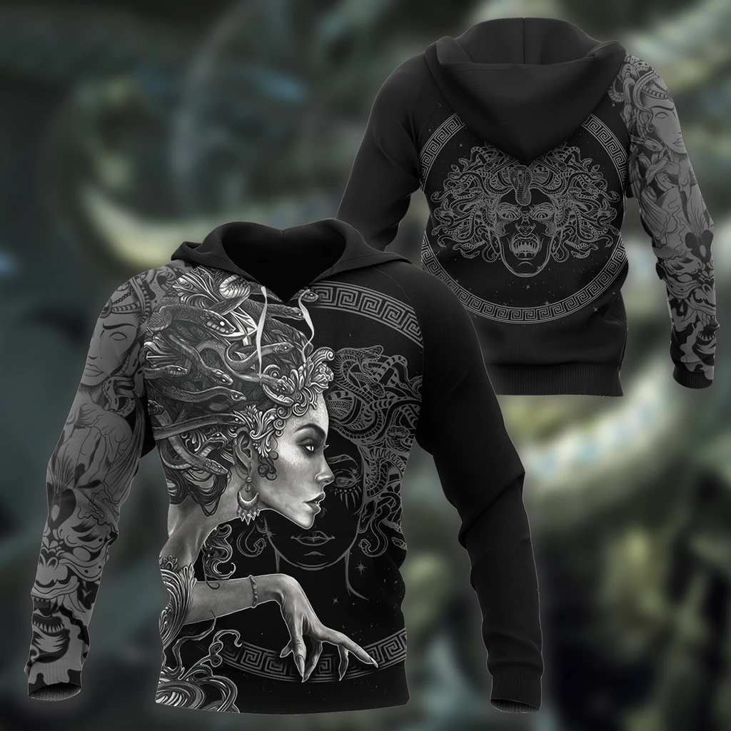 Awesome hoodie 3d all print Medusa Gorgon Tattoo Hoodie for Men and Women NQ0044